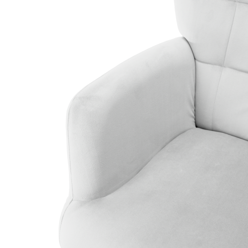 Kreslo s podnožou, svetlosivá Velvet látka/čierna, HABEN