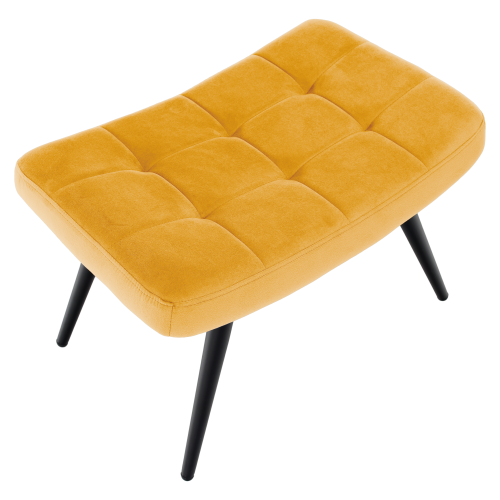 Kreslo s podnožou, žltá Velvet látka/čierna, HABEN