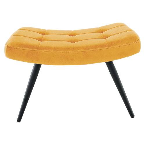 Kreslo s podnožou, žltá Velvet látka/čierna, HABEN