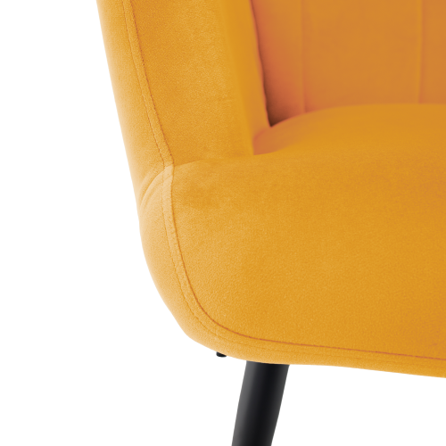 Kreslo s podnožou, žltá Velvet látka/čierna, HABEN Kreslo s podnožou, žltá Velvet látka/čierna, HABEN