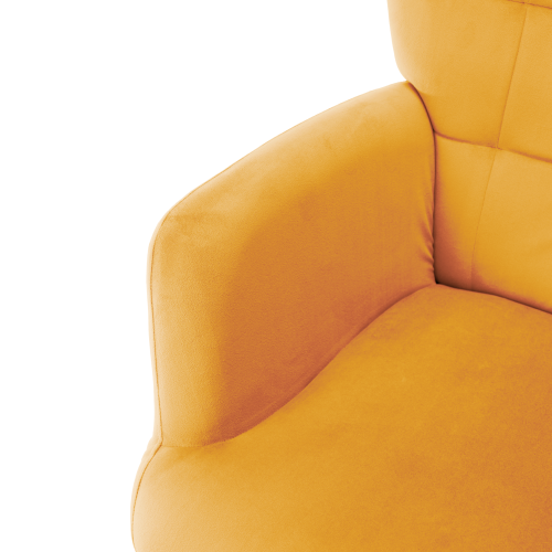 Kreslo s podnožou, žltá Velvet látka/čierna, HABEN