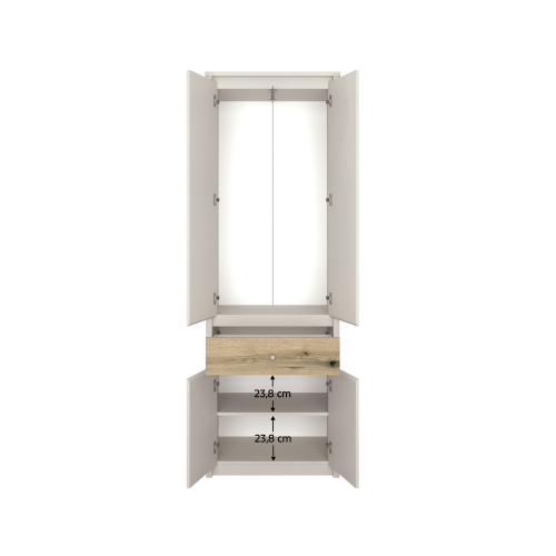 Skriňa, kašmír/dub evoke, KAROS 4D1S/70