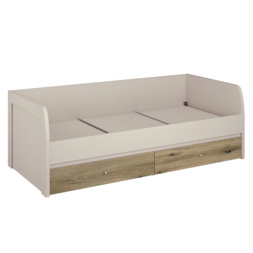 Posteľ, 90x200, kašmír/dub evoke, KAROS 2S