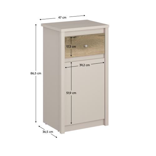 Komoda, kašmír/dub evoke, KAROS 1D1S