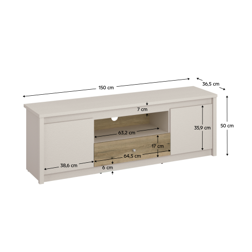 TV stolík, kašmír/dub evoke, KAROS 2D1S
