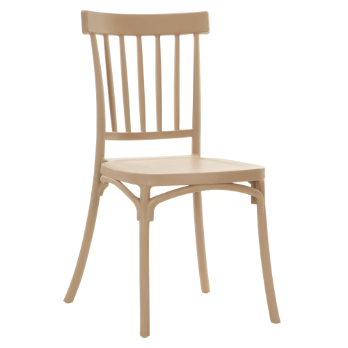 Stohovateľná stolička, svetlohnedá, SAZEN NEW