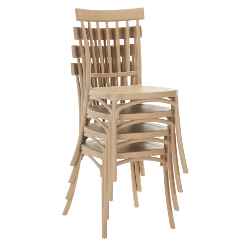 Stohovateľná stolička, svetlohnedá, SAZEN NEW