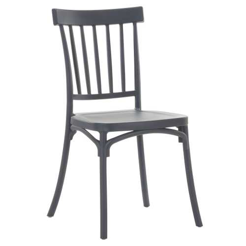 Stohovateľná stolička, tmavosivá, SAZEN NEW