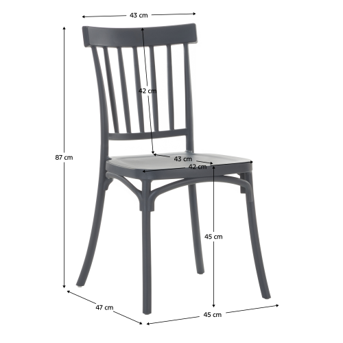 Stohovateľná stolička, tmavosivá, SAZEN NEW