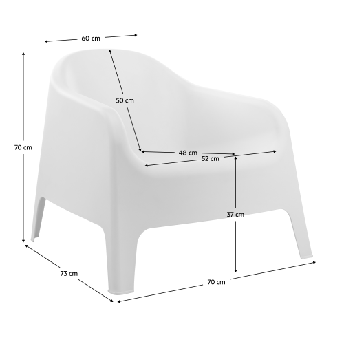 Stohovateľné kreslo, biela, plast, SOKRA NEW