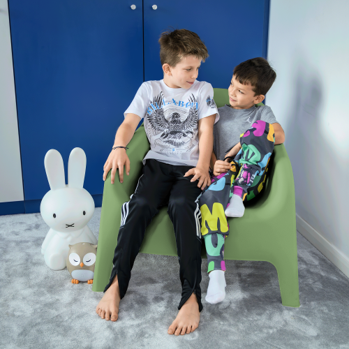 Stohovateľné kreslo, zelená, plast, SOKRA NEW