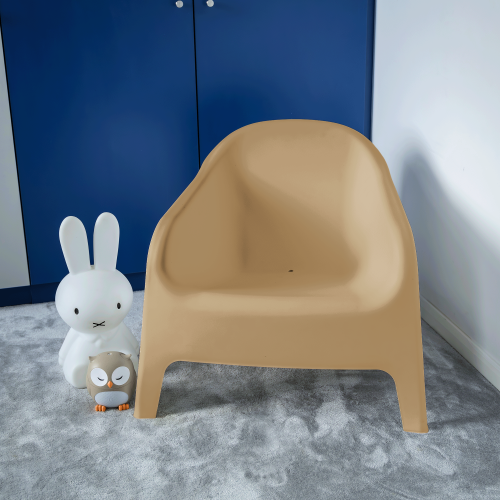 Stohovateľné kreslo, hnedá, plast, SOKRA NEW