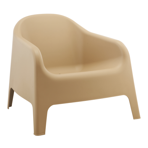 Stohovateľné kreslo, hnedá, plast, SOKRA NEW