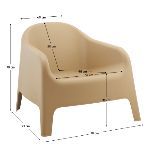 Stohovateľné kreslo, hnedá, plast, SOKRA NEW