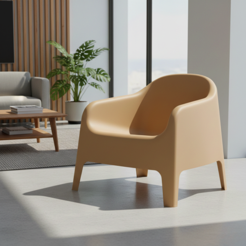 Stohovateľné kreslo, hnedá, plast, SOKRA NEW