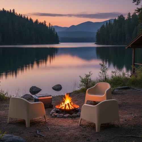 Stohovateľné kreslo, hnedá, plast, SOKRA NEW
