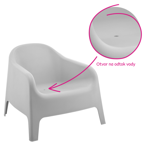 Stohovateľné kreslo, sivá, plast, SOKRA NEW