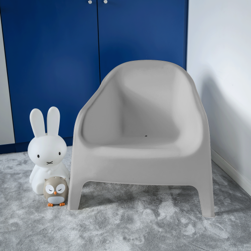 Stohovateľné kreslo, sivá, plast, SOKRA NEW