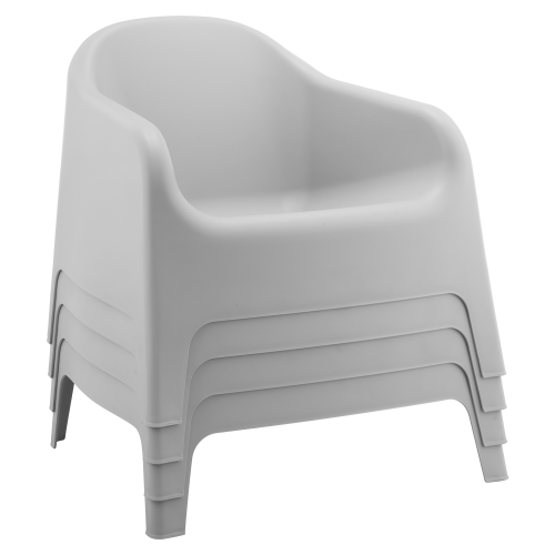 Stohovateľné kreslo, sivá, plast, SOKRA NEW