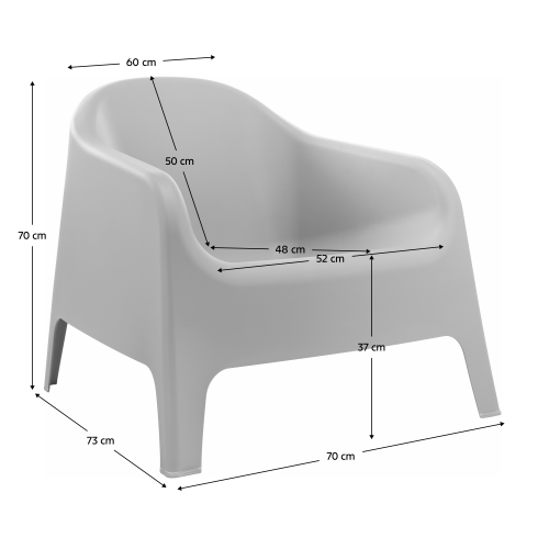Stohovateľné kreslo, sivá, plast, SOKRA NEW