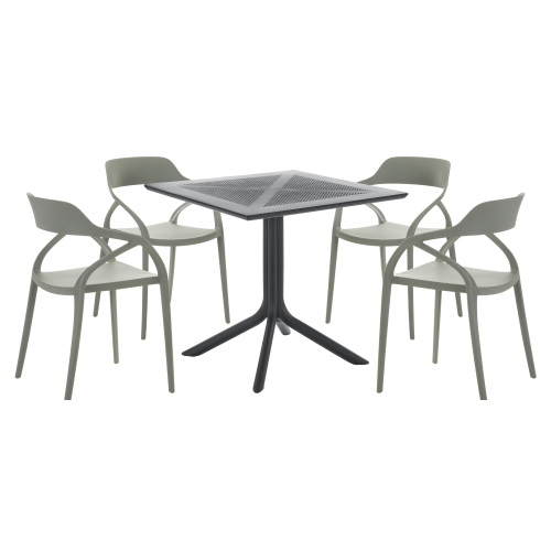 Stohovateľná stolička, sivá, ALFIO