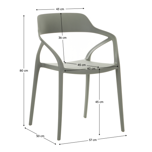 Stohovateľná stolička, sivá, ALFIO