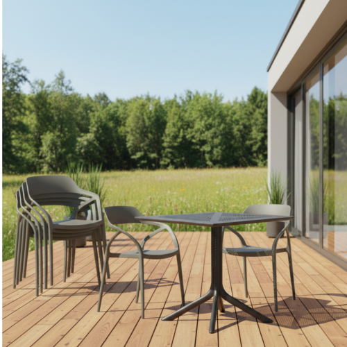 Stohovateľná stolička, sivá, ALFIO