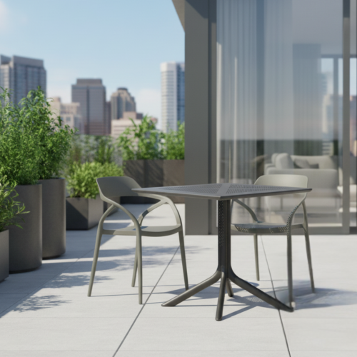 Stohovateľná stolička, sivá, ALFIO