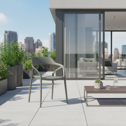 Stohovateľná stolička, sivá, ALFIO