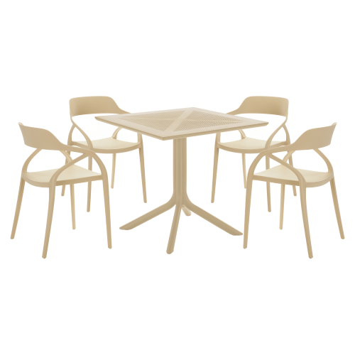 Stohovateľná stolička, sivohnedá Taupe, ALFIO