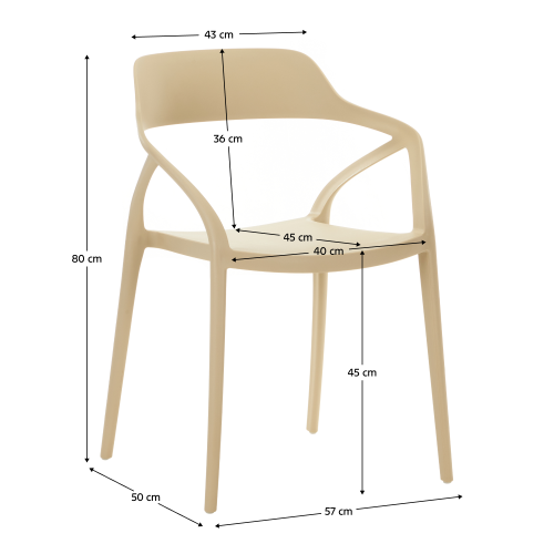 Stohovateľná stolička, sivohnedá Taupe, ALFIO