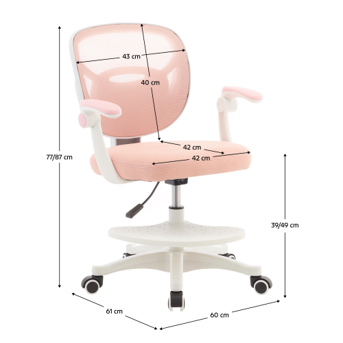 Otočná stolička, ružová/biela, TREXA