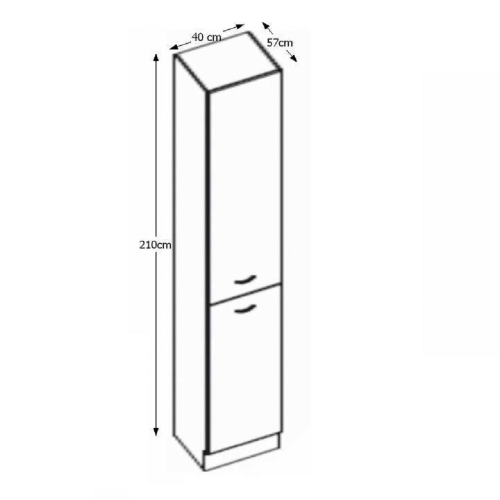 Skrinka potravinová vysoká, krém vysoký lesk, PRADO 40 DK-210 2F