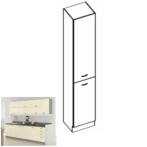 Skrinka potravinová vysoká, krém vysoký lesk, PRADO 40 DK-210 2F