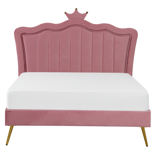 Posteľ s roštom, 140x200, ružová Velvet látka, RANIA Posteľ s roštom, 140x200, ružová Velvet látka, RANIA