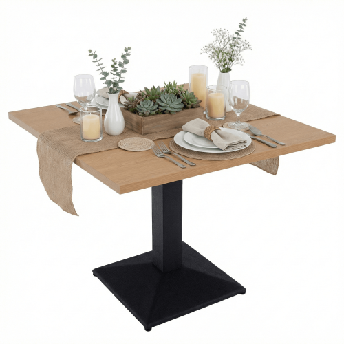 Jedálenský bistro stôl, dub sonoma/čierna, 70x70 cm, RINALDO TYP 1