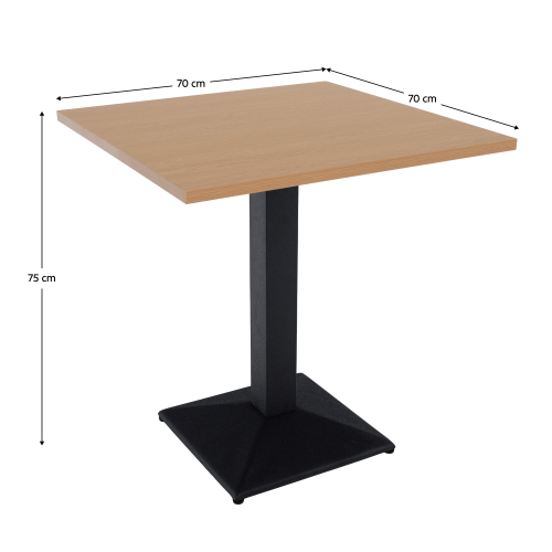 Jedálenský bistro stôl, dub sonoma/čierna, 70x70 cm, RINALDO TYP 1