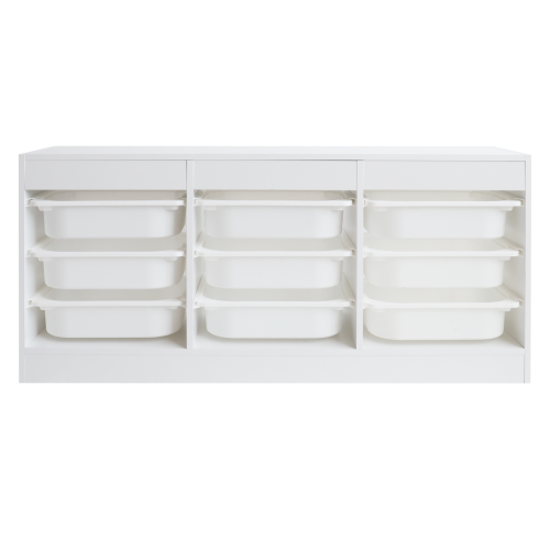 Organizér s úložnými boxami, biela, TRIMAL NEW