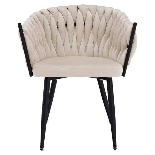 Jedálenské kreslo, svetlobéžová Velvet látka/čierna, BLER