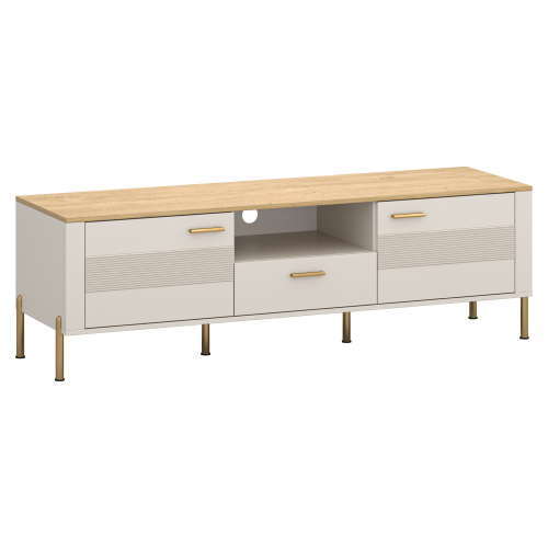 TV stolík, kašmír/dub kamenný, RUNOL 2D1S