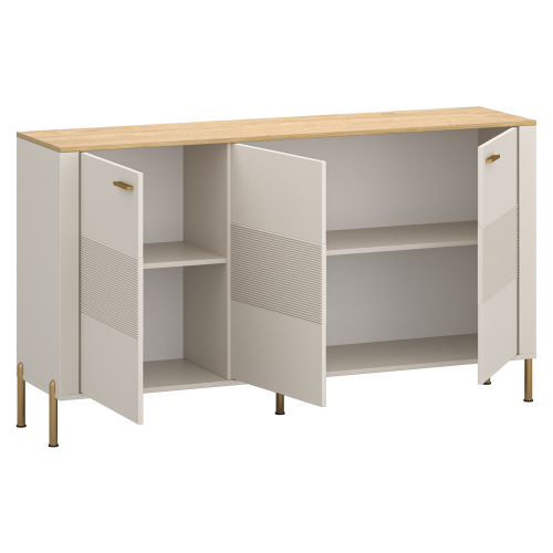 Komoda, kašmír/dub kamenný, RUNOL 3D