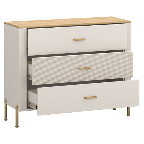 Komoda, kašmír/dub kamenný, RUNOL 3S