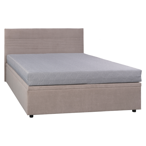 Posteľ s úložným priestorom, 160x200, béžová, RUNOL