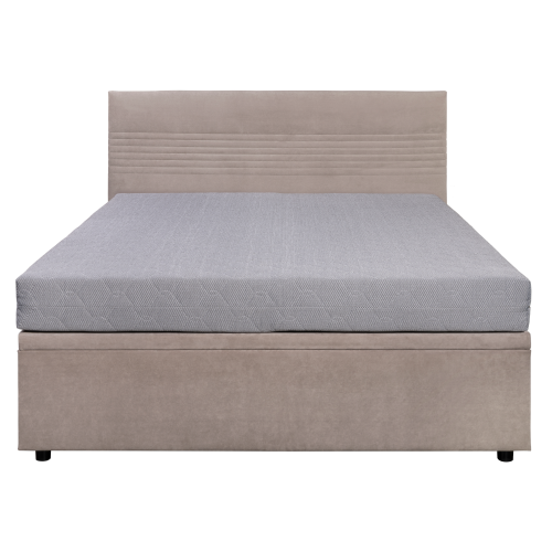 Posteľ s úložným priestorom, 160x200, béžová, RUNOL