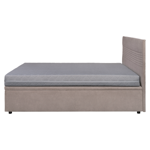 Posteľ s úložným priestorom, 160x200, béžová, RUNOL