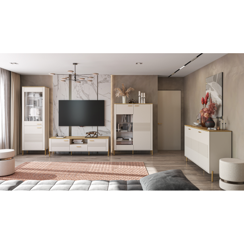 Skriňa, kašmír/dub kamenný, RUNOL 2D