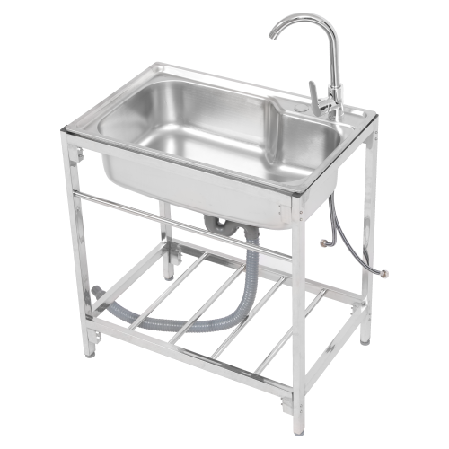 Nerezový drez so sifónom, 68x44 cm, NAMIK