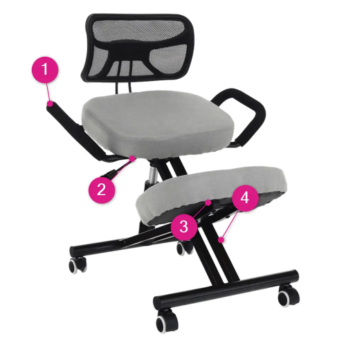 Ergonomická kľakačka, sivohnedá Taupe/čierna, RUFUS P10, poškodený tovar Ergonomická kľakačka, sivohnedá Taupe/čierna, RUFUS P10, poškodený tovar