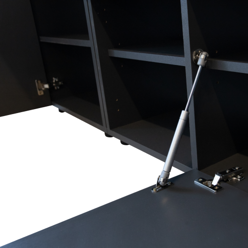 Predsieňová zostava, antracit extra vysoký lesk HG/dub artisan, ALIVA V2