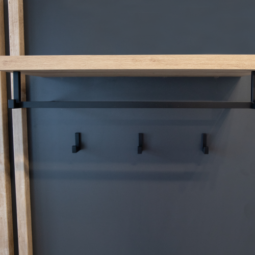 Predsieňová zostava, antracit extra vysoký lesk HG/dub artisan, ALIVA V2